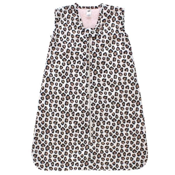 slide 1 of 1, Hudson Baby Infant Girl Plush Faux Fur Sleeping Bag, Wearable Blanket, Leopard Pink 0-6 Months - Leopard Pink