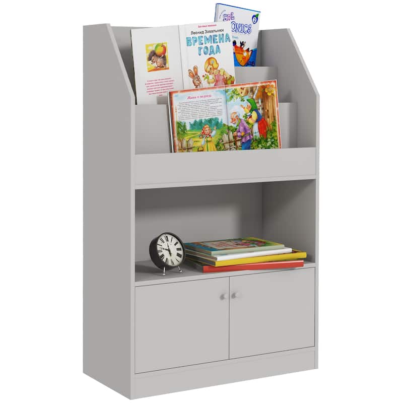 Qaba Toy Storage Cabinet, Kids Bookcase Children's Bookshelf for Kids Room, Bedroom, Playroom, Nursery