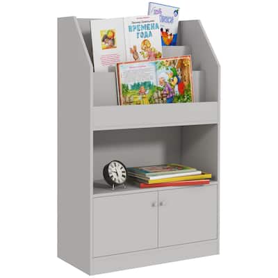 Qaba Toy Storage Cabinet, Kids Bookcase Children's Bookshelf for Kids Room, Bedroom, Playroom, Nursery