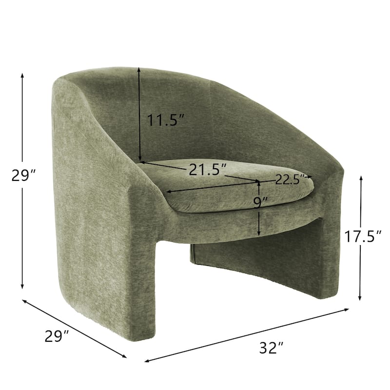 Chenille Upholstered Barrel Chair
