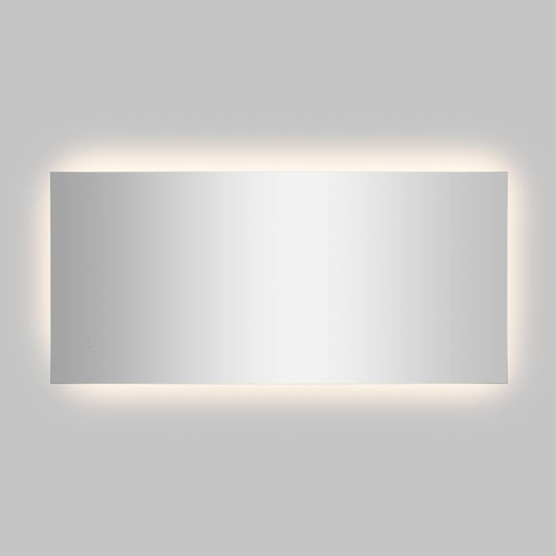 Soraya Rectangular Frameless Anti-Fog Aluminum Back-lit Tri-color LED Bathroom Vanity Mirror with Smart Touch Control