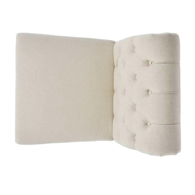 Tufted Accent Chair Set of 2, Mid-Century Modern Living Room Chairs with Wood Legs, Armless High-Back Dining Chair Kitchen Chair