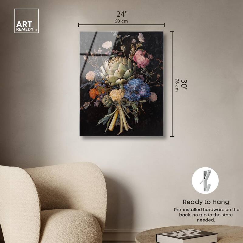 Moody Artichoke II Acrylic by Art Remedy, Ready to Hang