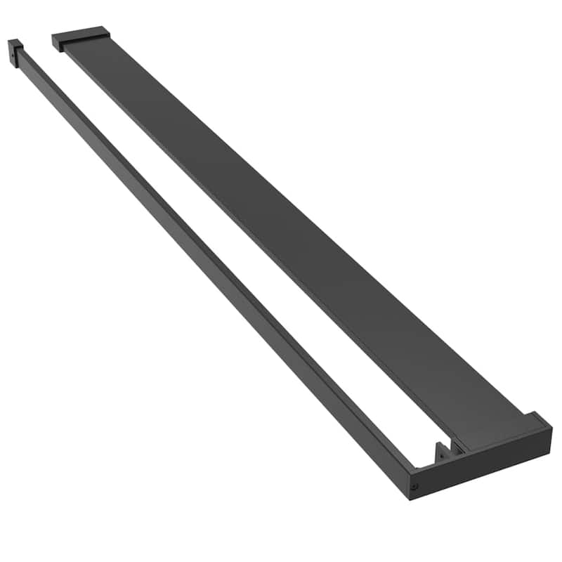 vidaXL Walk-in Shower Wall with Shelf Black 31.5/39.4"x76.8" ESG Glass&Aluminum