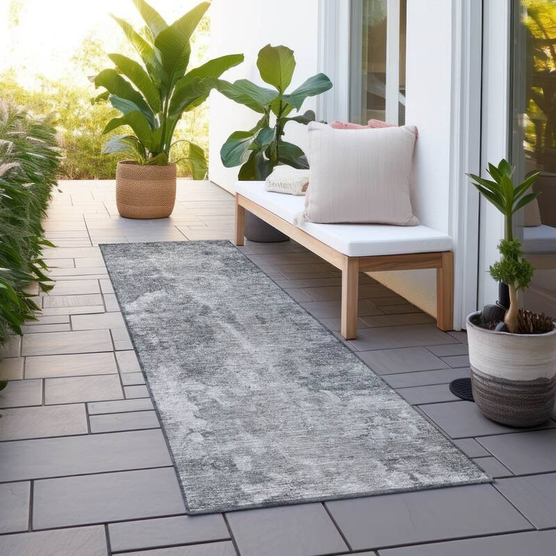 Alrim Modern Art-Inspired Weather Resistant Timeless Fusion Outdoor Rug