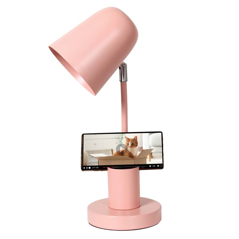 Adjustable Gooseneck Desk Lamp with Metal Shade - 15.75" - Blush Pink