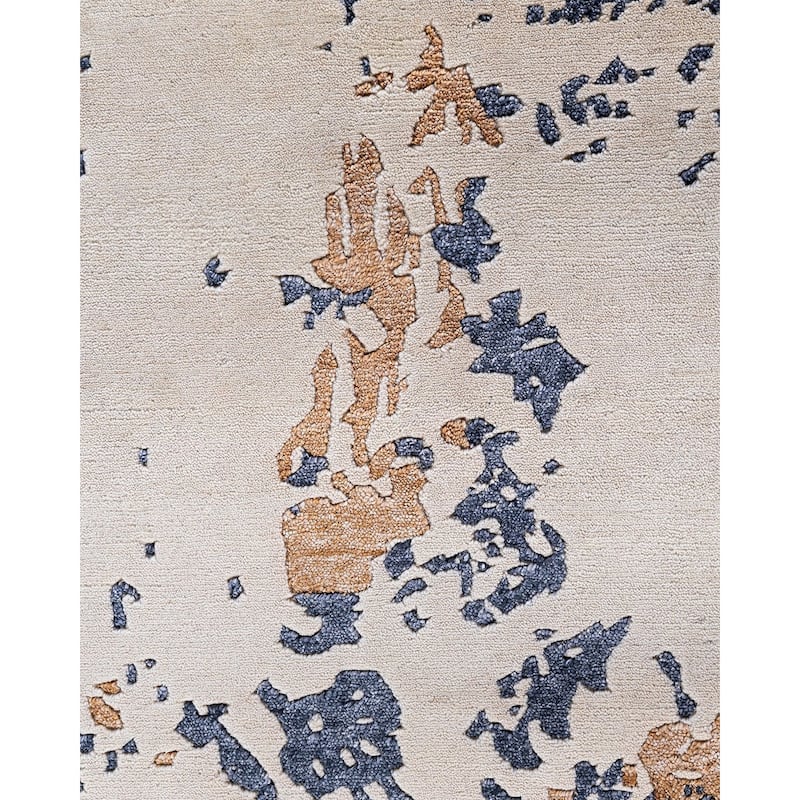 Modern One-of-a-Kind Hand-Knotted Area Rug, Beige - 8' 2" x 10' 1"