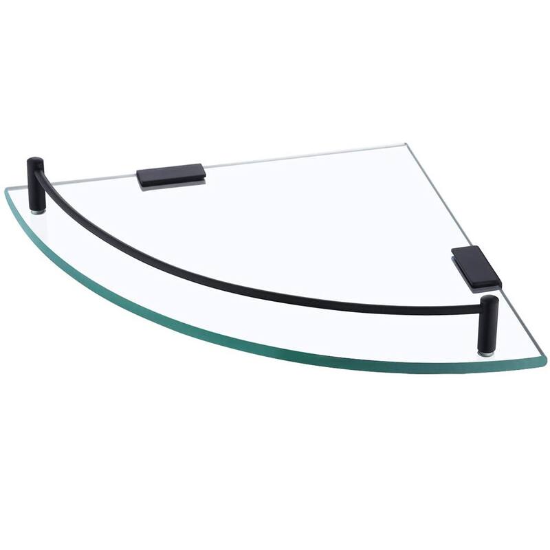 Wall Mount Bathroom Corner Triangle Glass Shelf