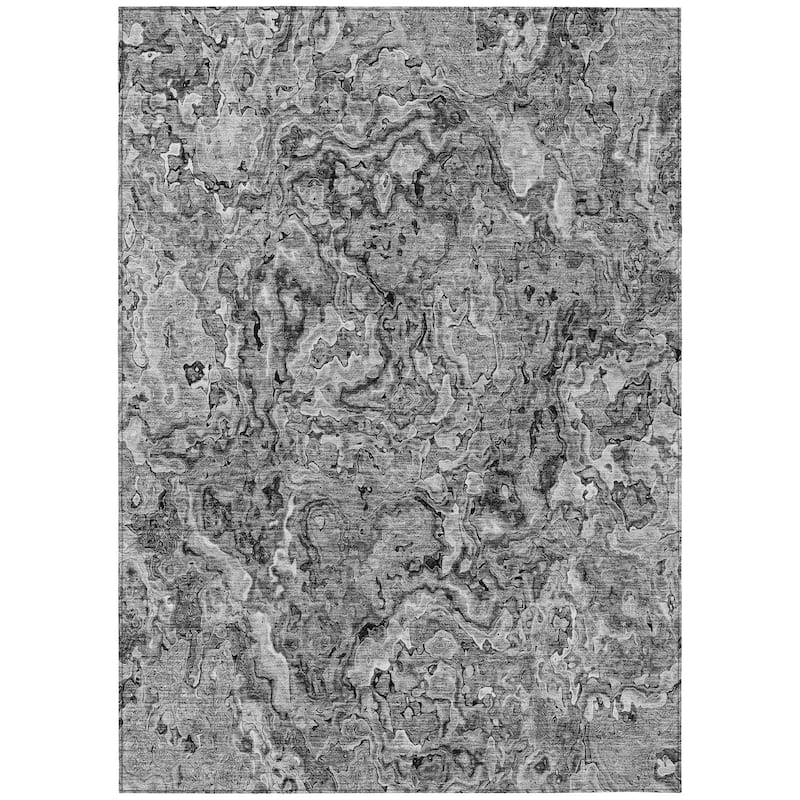 Machine Washable Indoor/ Outdoor Chantille Abstract Modern Rug