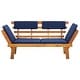 preview thumbnail 2 of 6, vidaXL Patio Bench with Cushions 2-in-1 75" Solid Acacia Wood