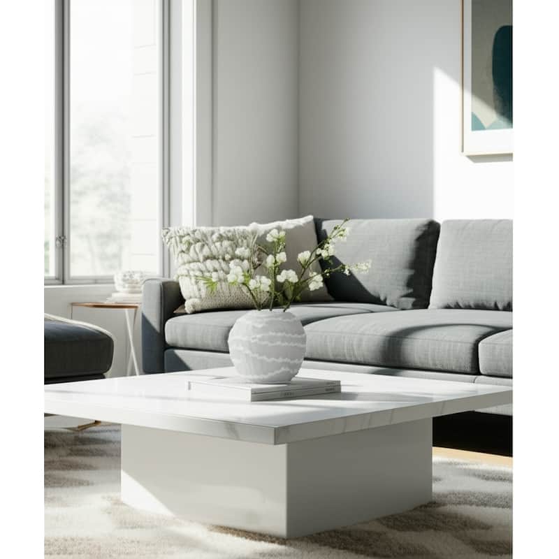 Glass Vase Carved Vertical Strips Pattern Finish Centerpiece Tabletop