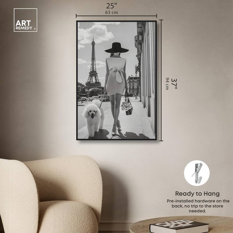 Poodle Paris Canvas by Art Remedy