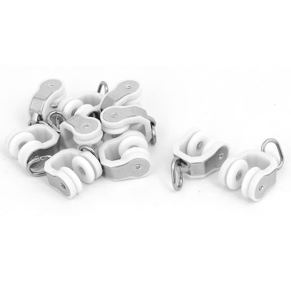 Unique Bargains15mm Dia Twin Wheel Curtain Track Carrier Sliding Rollers Gliders Pulleys 10pcs