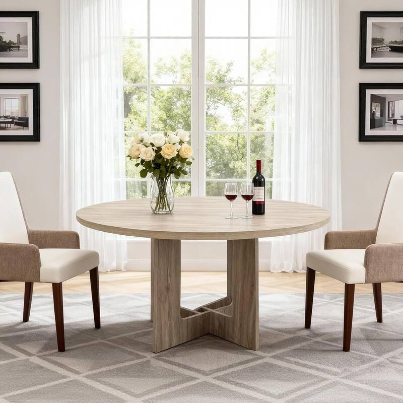 43.3" Kitchen Round Dining Table for Dining Room, Kitchen, Apartment Small Spaces (Only Table)