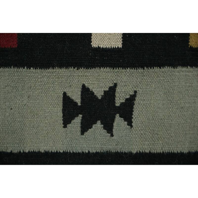 Hand Woven Oriental 100% Wool Carpet Southwestern Tribal Multi-Colored Kilim Area Rug - 8' 1'' X 5' 1''