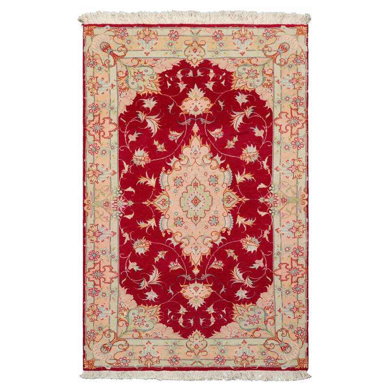 2'6''x4 Hand Knotted Wool Fuschia Traditional 300 KPSI Area Rug - 2' 6'' x 4' - 2' 6'' x 4'