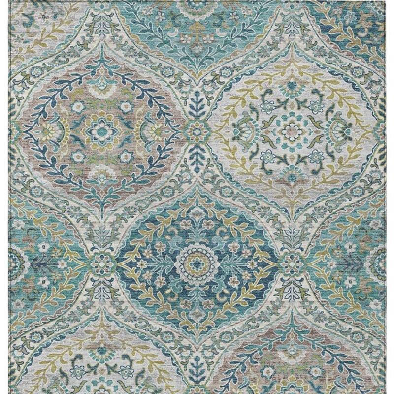 HomeRoots Floral Traditional Rectangle Outdoor Rug