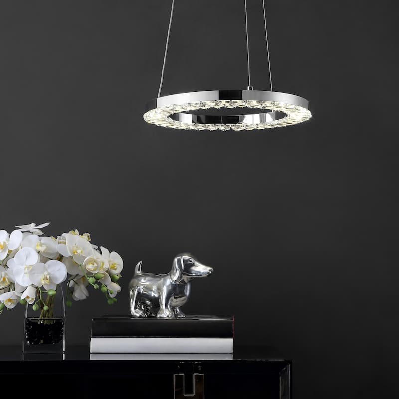 SAFAVIEH Lighting Messon Led Pendant - 14"W x 14"D x 74"H