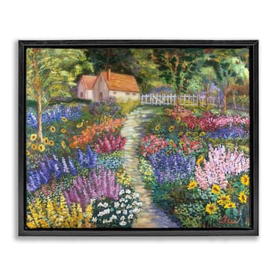 Stupell Floral Cottage Gardens Framed Floater Canvas Wall Art Design by Alexi Fine