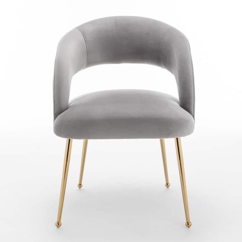 SEYNAR Mid Century Modern Velvet Upolstered Open-Back Dining Chair Set of 2