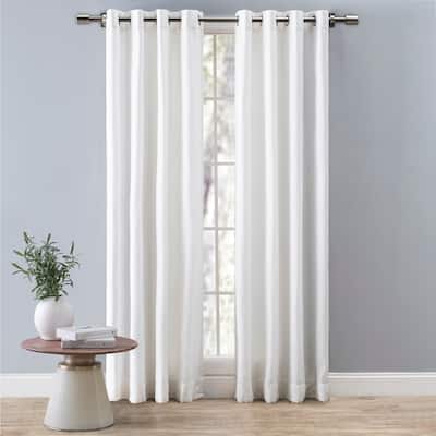 New Castle Gorgeous Slubbed Linen Lined Grommet Curtain Panel