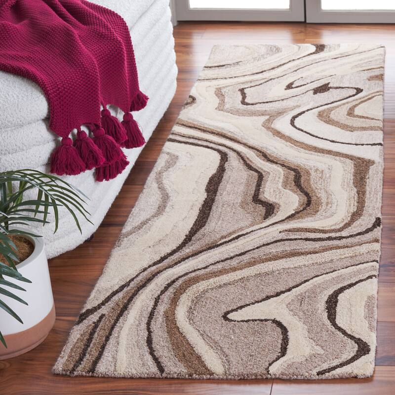 SAFAVIEH Handmade Metro Diethild Modern Abstract Wool Rug