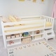 preview thumbnail 8 of 20, Max and Lily Twin Solid Wood Soren Ultra Low Loft Bed with Bookcase