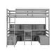 preview thumbnail 6 of 4, Grey Twin Size Wood Loft Bed with Storage Shelves