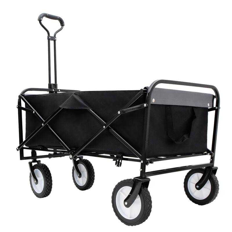 360 lb Collapsible Wagon Cart with Strapping System & 3-Pack Waterproof Liners