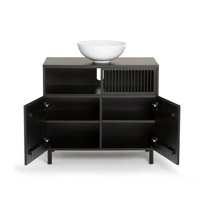 Bilbao Oak Bathroom Vanity Unit - N/A