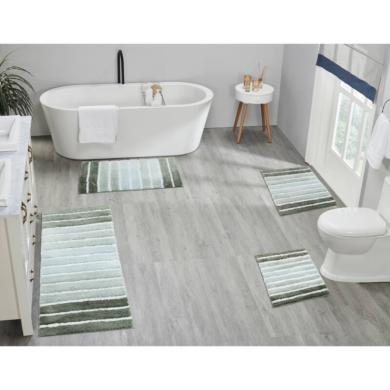 Bath Mat Ombre Stripe - Set of 4 - SAGE