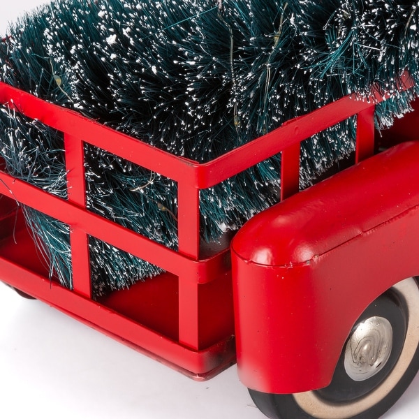Vintage metal truck with lighted accents red on sale