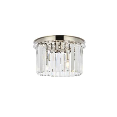 Royce Edge 3-Light Polished Nickel Flush Mount