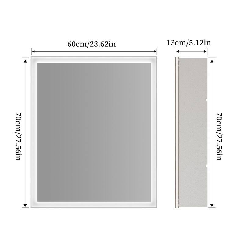 Illuminated LED Wall Mirrored Bathroom Storage Medicine Cabinet with Shaver Socket Bluetooth Anti-Fog Lighted Mirror Cabinet