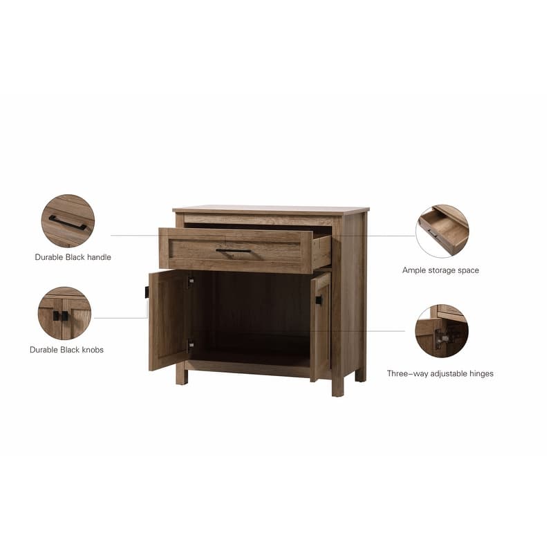 Indigo Home 30 Inch Bathroom Storage Freestanding Cabinet - 30 x 16