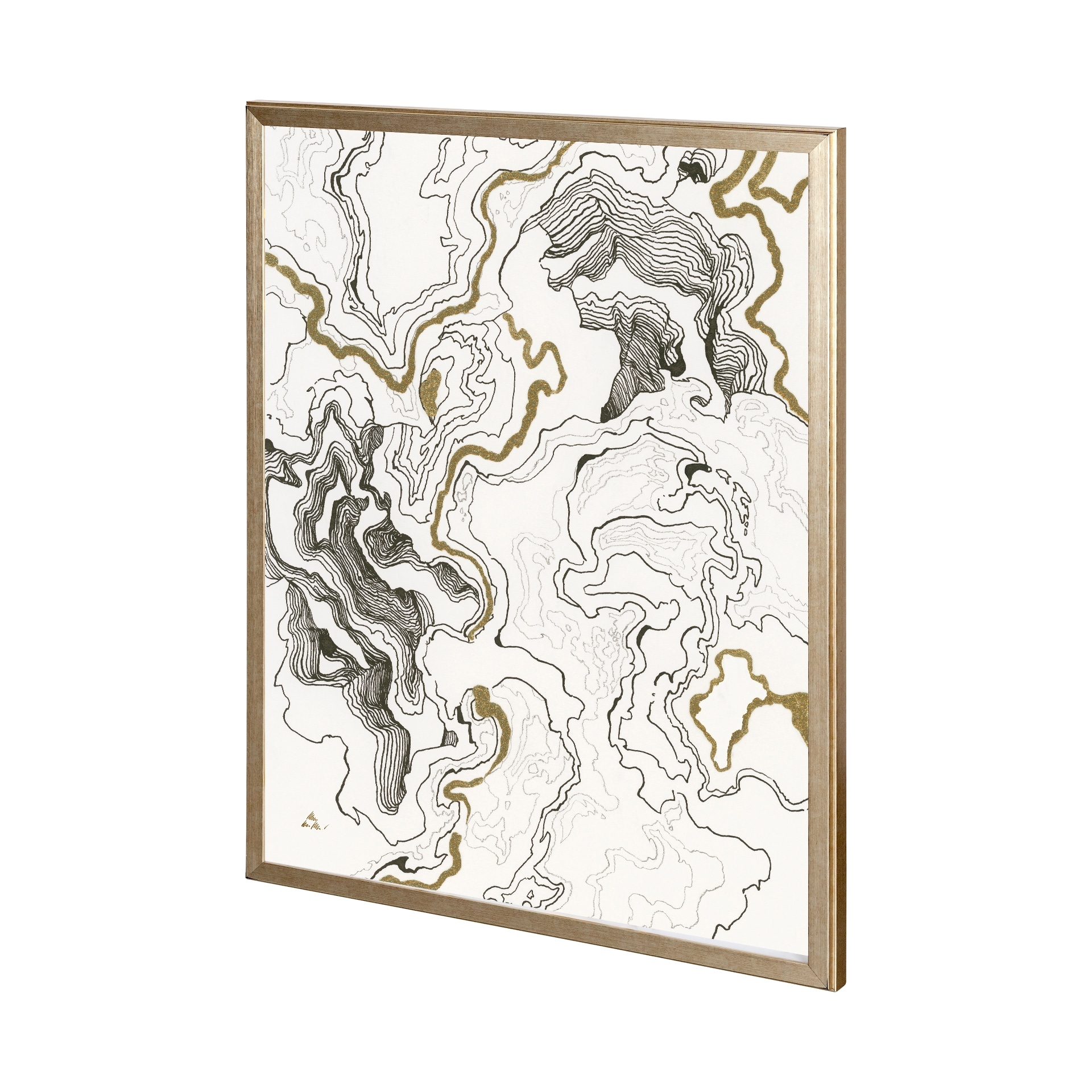 Wooden Wave II by Mercana Studio a Hand Embellished Textured Framed Art Print Matted under Glass