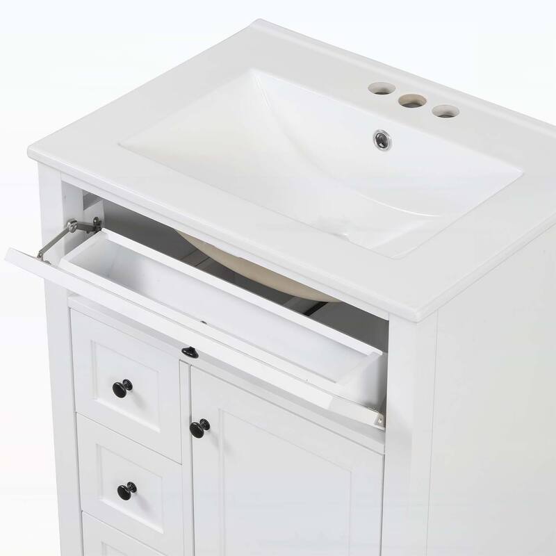 24" Black Bathroom Vanity with Sink