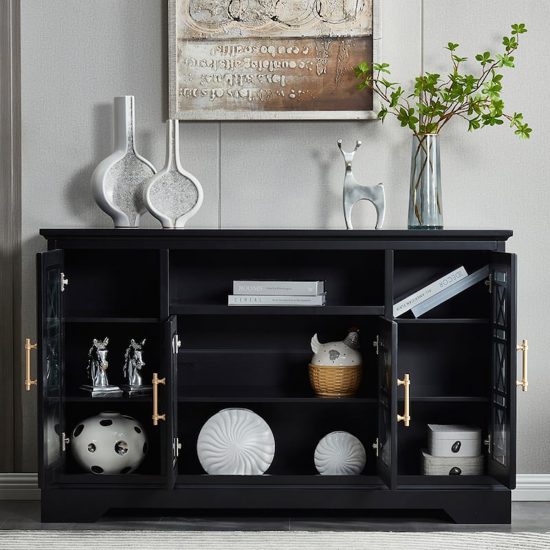 Buffet Sideboard with 4 Doors and Adjustable Shelves