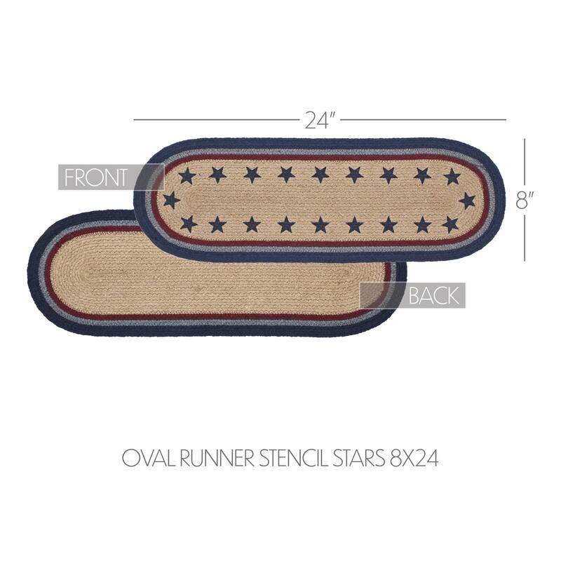 My Country Oval Runner Stencil Stars 12x36