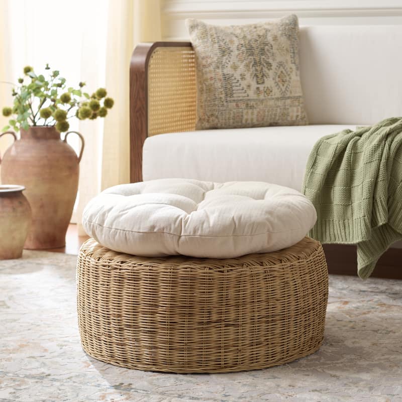 SAFAVIEH Home Bori Round Ottoman with Cushion