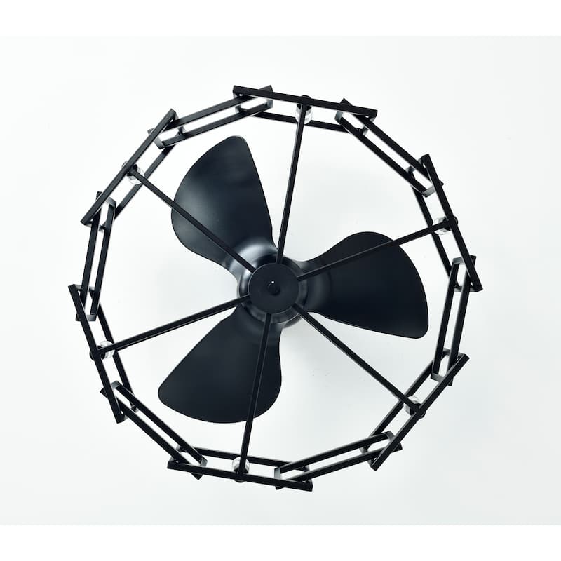 Hemming 26-inch Matte Black 6 Lights 3 Blades Lighted Ceiling Fan with Remote