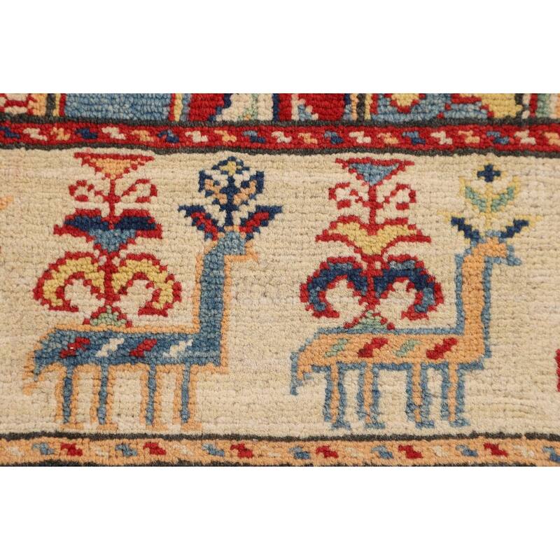 Tribal Kazak Oriental Accent Rug Hand-Knotted Wool Carpet - 2'9" x 4'1"