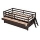preview thumbnail 13 of 46, Twin Size Solid Wood Low Loft Bed with Full Safety Fence, Climbing ladder, Storage Drawers and Trundle