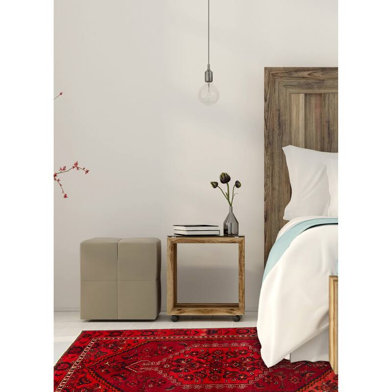 ECARPETGALLERY Hand-knotted Andelz Dark Red Wool Rug - 3'10 x 6'4