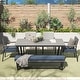 preview thumbnail 28 of 30, Corvus Orville 6-piece Aluminum Outdoor Dining Set with WPC Table Top