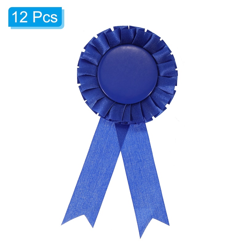 12Pcs Blank Award Ribbon, Rosette Ribbon Prize Recognition Ribbon