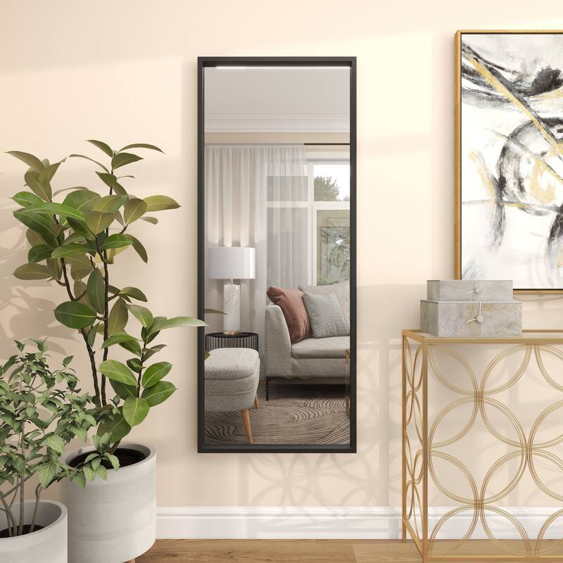 Metal Tall Floor Mirror - Black - Roche River Decor