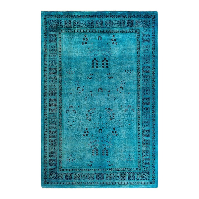 Contemporary Overdyed Wool Hand Knotted Area Rug - 6' 1" x 9' 2"