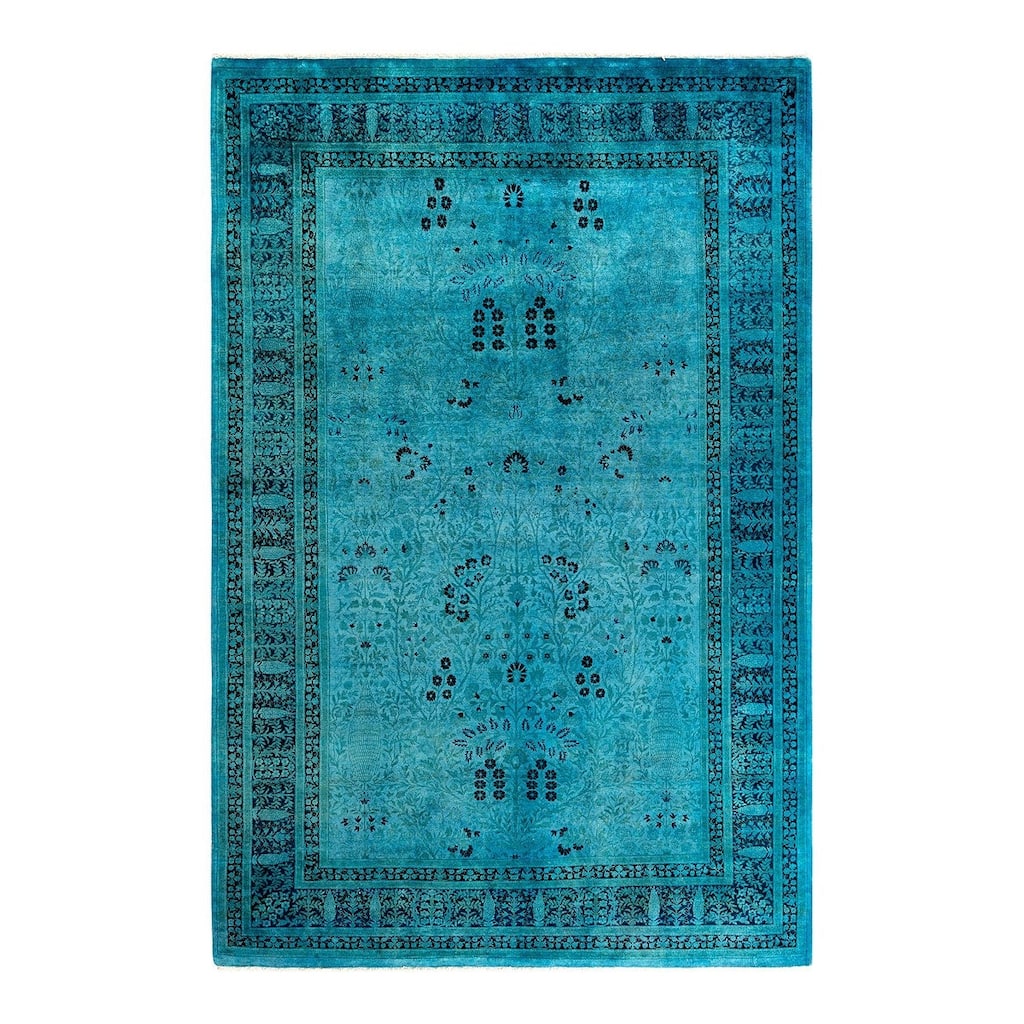 Contemporary Overdyed Wool Hand Knotted Area Rug - 6' 1" x 9' 2"