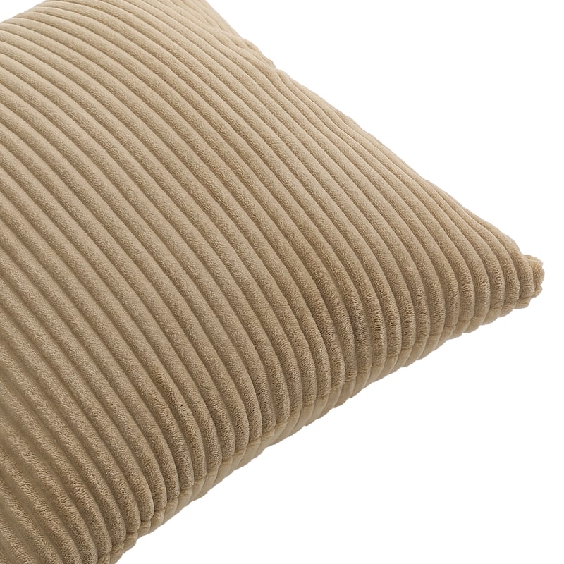 Set of 2 Modern Square Corduroy Accent Throw Pillow